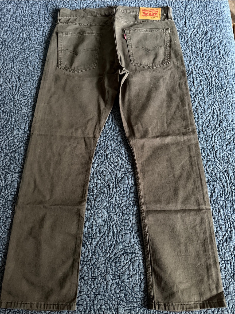 Levi's 513 34x30 Men's Grey Corduroy Straight-Leg Pants